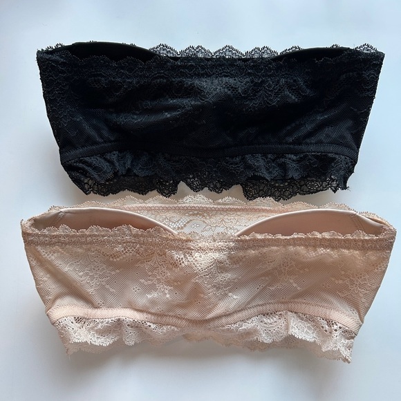 SPANX 2 Pack Elegant Cream and Black Lace Bandeau Size S/P - Picture 4 of 11